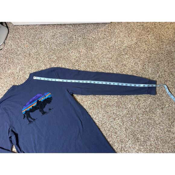 Patagonia Long Sleeve Men's T-Shirt size Medium, Regular Fit; Blue - Picture 6 of 8